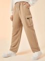 SHEIN Teenage Boy's Loose Fit Workwear Style Straight Leg Cargo Pants