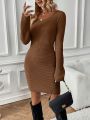 SHEIN Frenchy Bow Detail Backless Sweater Dress