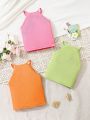 SHEIN Kids Y2Kool Tween Girls' Solid Color Vest Top