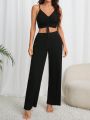 Women's Pintucked Cami And Pants Pajama Set