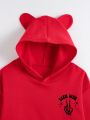 Women's Red Hooded Sweatshirt