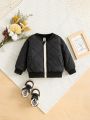 Baby Boy Zip Up Quilted Bomber Jacket