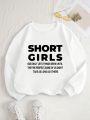 Slogan Graphic Thermal Lined Sweatshirt