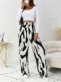 SHEIN Frenchy Random Pattern Cutout Long Pants