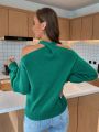 SHEIN Essnce Solid Color Off Shoulder Sweater