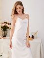 Deep V Back Satin Cami Dress