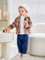 SHEIN Baby Boy Geo Print Flannel Coat Without Tee