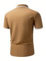Manfinity Men's Plus Size Color-block Polo Shirt With Trim Detail