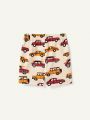 Cozy Cub Baby Boys' Fun Car Pattern Round Neck Short Sleeve Top And Casual Shorts Home Wear 2pcs/Set