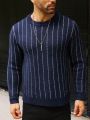 Manfinity Homme Men's Striped Round Neck Sweater