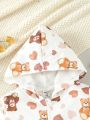 Baby Girls' Lovely Romantic Bear Printed Jacket For Spring And Summer