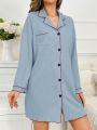 Women'S Casual Turtleneck Drop Shoulder Long Sleeve Loungewear Dress