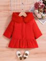 Fairy Style Baby Girls' Cute Red Open Front Hooded Fashionable Romantic Princess Dress Coat