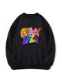 Plus Letter Graphic Thermal Lined Sweatshirt