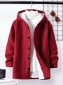 SHEIN Tween Boy 1pc Thermal Lined Hooded Overcoat