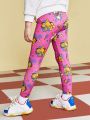 GARFIELD X SHEIN Young Girl Cartoon Printed Leggings