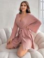 Women's Belted Bathrobe Home Wear