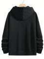 Men's Large Size Monogram Drop Shoulder Hooded Sweatshirt