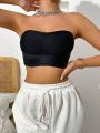 Women'S Strapless Bra With Buckle Design Hem