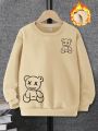 Boys' Teddy Bear Printed Round Neck Sweatshirt