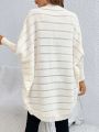 SHEIN Frenchy Striped Pattern Batwing Sleeve Duster Cardigan