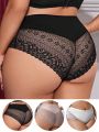 Plus 3pack Contrast Lace Panty