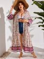 SHEIN Swim Vcay Plus Size Floral Printed Kimono Dress