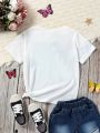Tween Girls' Casual Slim Fit Round Neck Short Sleeve T-Shirt, Suitable For Daily Wear. Sold Separately For Both Me And Mom (2 Pieces)
