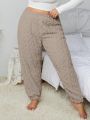 Plus Size Solid Color Fleece Pajama Pants