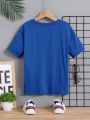 SHEIN Tween Boys' Comfortable Solid Casual T-Shirt