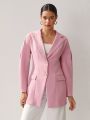 Oxana Women'S Lavender Pink  Inspired Blazer With Statement Voluminous Sleeves And Fit