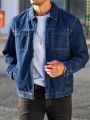 Manfinity Hypemode Men's Turn-down Collar Denim Jacket