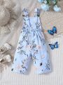 Baby Floral Printed Overalls Jumpsuit