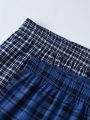 Men 2pcs Plaid Print Boxer Shorts