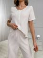 Women'S Solid Color Pajama Set