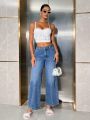 SHEIN BAE Women's Wide Leg Denim Pants