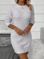 Women's Drop Shoulder Plush Sweater Dress