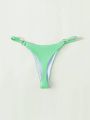 SHEIN Swim Basics Ring Linked Thong Bikini Bottom