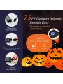 Costway Halloween 7.5 FT Inflatable Pumpkin Combo Decoration w/ Witch Black Cat