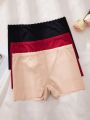 Women's Solid Color Boyshorts With Scallop Hem (3pcs/set)