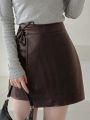 DAZY Women's Brown A-line Skirt