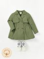 Cozy Cub Baby Girl Double Breasted Trench Coat