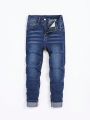 SHEIN Tween Boy Slant Pocket Jeans