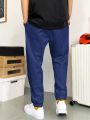 Manfinity Homme Men Letter Patched Drawstring Waist Sweatpants