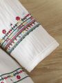 Baby Girl New Embroidery Detail Hollowed-Out Shoulder Dress