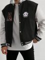 Men's Casual Sporty Style Letter A Baseball Jacket