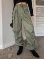 Dazy Star Solid Color Parachute Pants