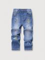 Young Boy's Ink Splash Print Jeans