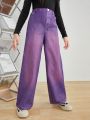 SHEIN Tween Girl High Waist Wide Leg Pants