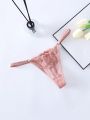 Women's Lace Patchwork Mesh Thong